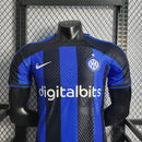 CAMISA VERSÃO PLAYER DO INTER DE MILÃO 22/23 AZUL E PRETO