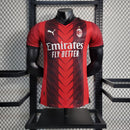 CAMISA VERSÃO PLAYER DO MILAN 23/24 VERMELHO E PRETO